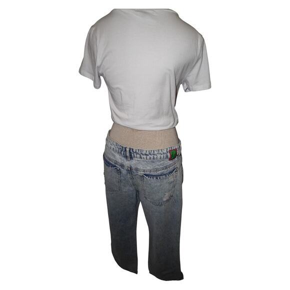 Empyre Acid Wash Distressed Jeans Size 5 Y2K Grunge Skater Baggy Denim - Picture 5 of 10